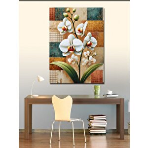 Kanvas Tablo Beyaz Orkide Çiçekleri 100x140 cm