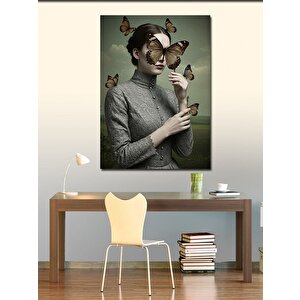 Kanvas Tablo Kelebekli Kadın Figürü 70x100 cm