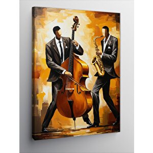 Kanvas Tablo Caz Müzisyenleri Figürü 70x100 cm