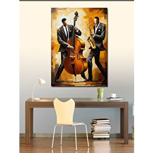 Kanvas Tablo Caz Müzisyenleri Figürü 70x100 cm