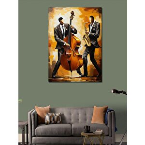 Kanvas Tablo Caz Müzisyenleri Figürü 70x100 cm