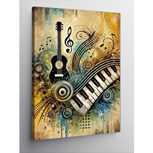 Kanvas Tablo Müzik Ve Sanat Motifi 100x140 cm