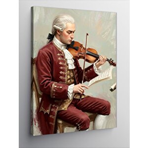 Kanvas Tablo Keman Çalan Mozart Figürü 70x100 cm