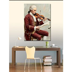 Kanvas Tablo Keman Çalan Mozart Figürü 70x100 cm