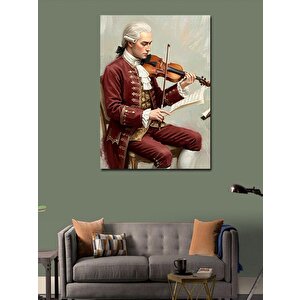 Kanvas Tablo Keman Çalan Mozart Figürü 70x100 cm