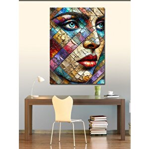 Kanvas Tablo Mozaik Kadın Portresi 70x100 cm