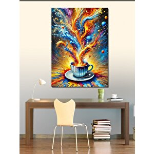 Kanvas Tablo Renk Patlamalı Kahve Kupası 50x70 cm
