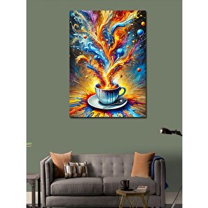 Kanvas Tablo Renk Patlamalı Kahve Kupası 50x70 cm