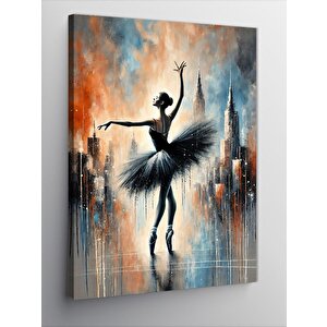 Kanvas Tablo Siyah Beyaz Balerin Çizimi 100x140 cm