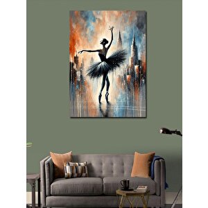 Kanvas Tablo Siyah Beyaz Balerin Çizimi 100x140 cm