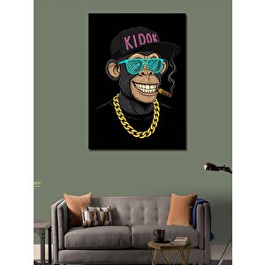 Kanvas Tablo Altın Zincirli Şempanze 70x100 cm