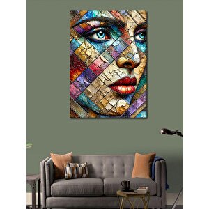 Kanvas Tablo Mozaik Kadın Portresi 100x140 cm