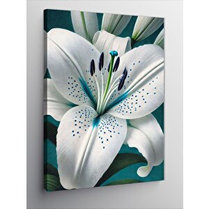 Kanvas Tablo Beyaz Zambak Çizimi 100x140 cm