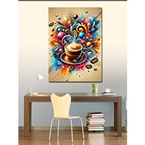 Kanvas Tablo Renkli Kahve Sıçraması 70x100 cm