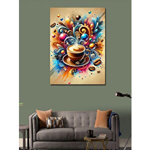 Kanvas Tablo Renkli Kahve Sıçraması 70x100 cm