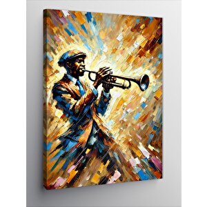 Kanvas Tablo Trompet Çalan Caz Sanatçısı 50x70 cm