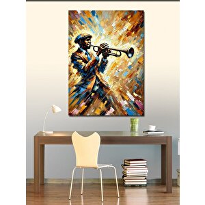 Kanvas Tablo Trompet Çalan Caz Sanatçısı 50x70 cm