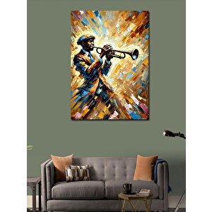 Kanvas Tablo Trompet Çalan Caz Sanatçısı 50x70 cm