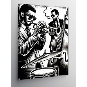 Kanvas Tablo Caz Müzisyeni Ve Saksafon 50x70 cm