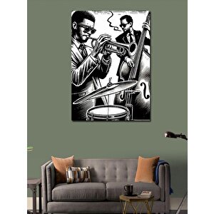 Kanvas Tablo Caz Müzisyeni Ve Saksafon 50x70 cm