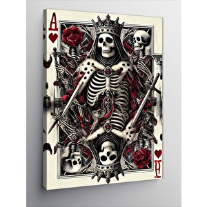 Kanvas Tablo İskelet Kart Figürü 70x100 cm