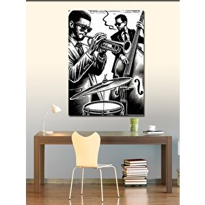 Kanvas Tablo Caz Müzisyeni Ve Saksafon 100x140 cm