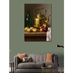 Kanvas Tablo Çaydanlık Ve Sebze Tasarımı 50x70 cm