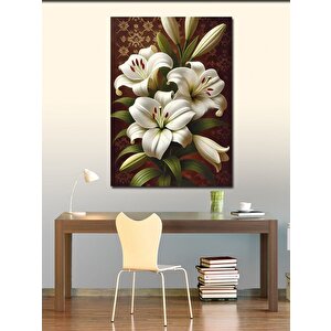 Kanvas Tablo Beyaz Zambak Çiçekleri 50x70 cm