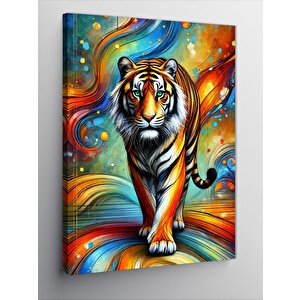 Kanvas Tablo Renkli Kaplan Çizimi 70x100 cm