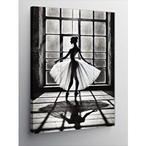 Kanvas Tablo Siyah Beyaz Balerin Çizimi 70x100 cm