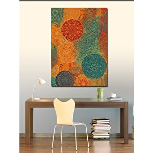 Kanvas Tablo Paisley Desenli Renkli Arka Plan 50x70 cm