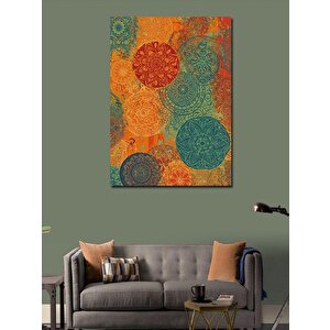 Kanvas Tablo Paisley Desenli Renkli Arka Plan 50x70 cm