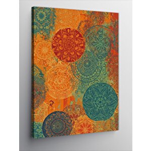 Kanvas Tablo Paisley Desenli Renkli Arka Plan 100x140 cm
