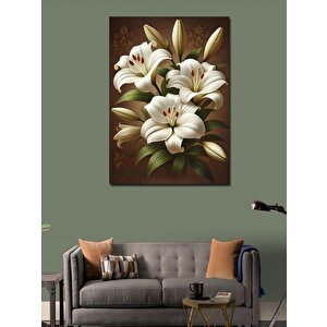 Kanvas Tablo Beyaz Zambakların Zarafeti 100x140 cm