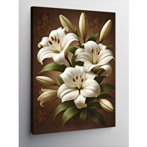 Kanvas Tablo Beyaz Zambakların Zarafeti 50x70 cm