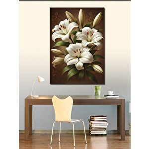 Kanvas Tablo Beyaz Zambakların Zarafeti 50x70 cm
