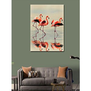 Kanvas Tablo Flamingolar Ve Su Yansımaları 50x70 cm