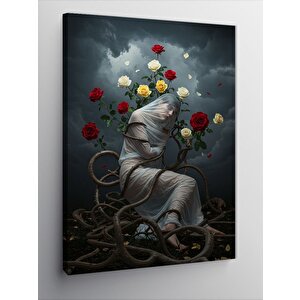 Kanvas Tablo Çiçeklerle Örülmüş Kadın Figürü 100x140 cm