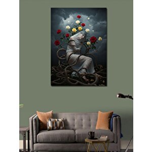 Kanvas Tablo Çiçeklerle Örülmüş Kadın Figürü 100x140 cm