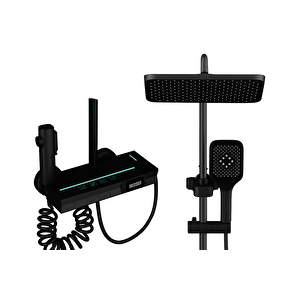 Si̇yah Dijital Ekran  Pi̇yano Fonksi̇yonel Akilli Duş Si̇stem Banyo Batarya Robot Yağmurlam Ambi̇yans Led