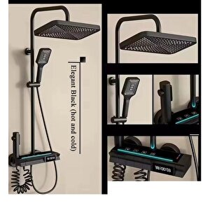 Si̇yah Dijital Ekran  Pi̇yano Fonksi̇yonel Akilli Duş Si̇stem Banyo Batarya Robot Yağmurlam Ambi̇yans Led