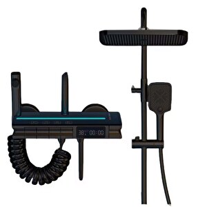 Si̇yah Dijital Ekran  Pi̇yano Fonksi̇yonel Akilli Duş Si̇stem Banyo Batarya Robot Yağmurlam Ambi̇yans Led