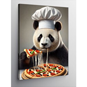 Kanvas Tablo Pizza Şefi Panda 100x140 cm