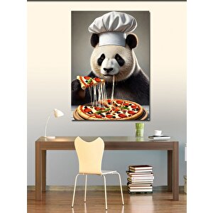 Kanvas Tablo Pizza Şefi Panda 100x140 cm