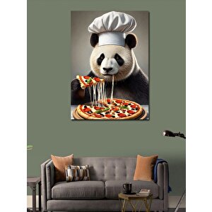 Kanvas Tablo Pizza Şefi Panda 100x140 cm