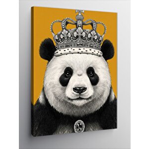 Kanvas Tablo Taçlı Panda Portresi 100x140 cm