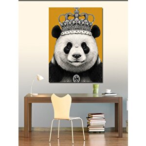 Kanvas Tablo Taçlı Panda Portresi 100x140 cm