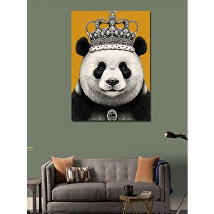 Kanvas Tablo Taçlı Panda Portresi 100x140 cm