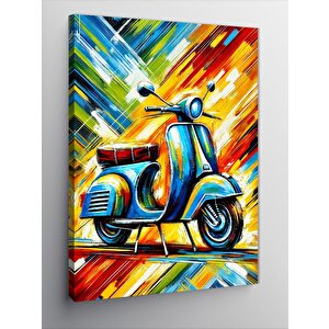 Kanvas Tablo Renkli Vespa Motoru 70x100 cm