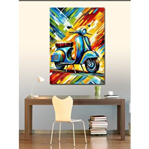 Kanvas Tablo Renkli Vespa Motoru 100x140 cm